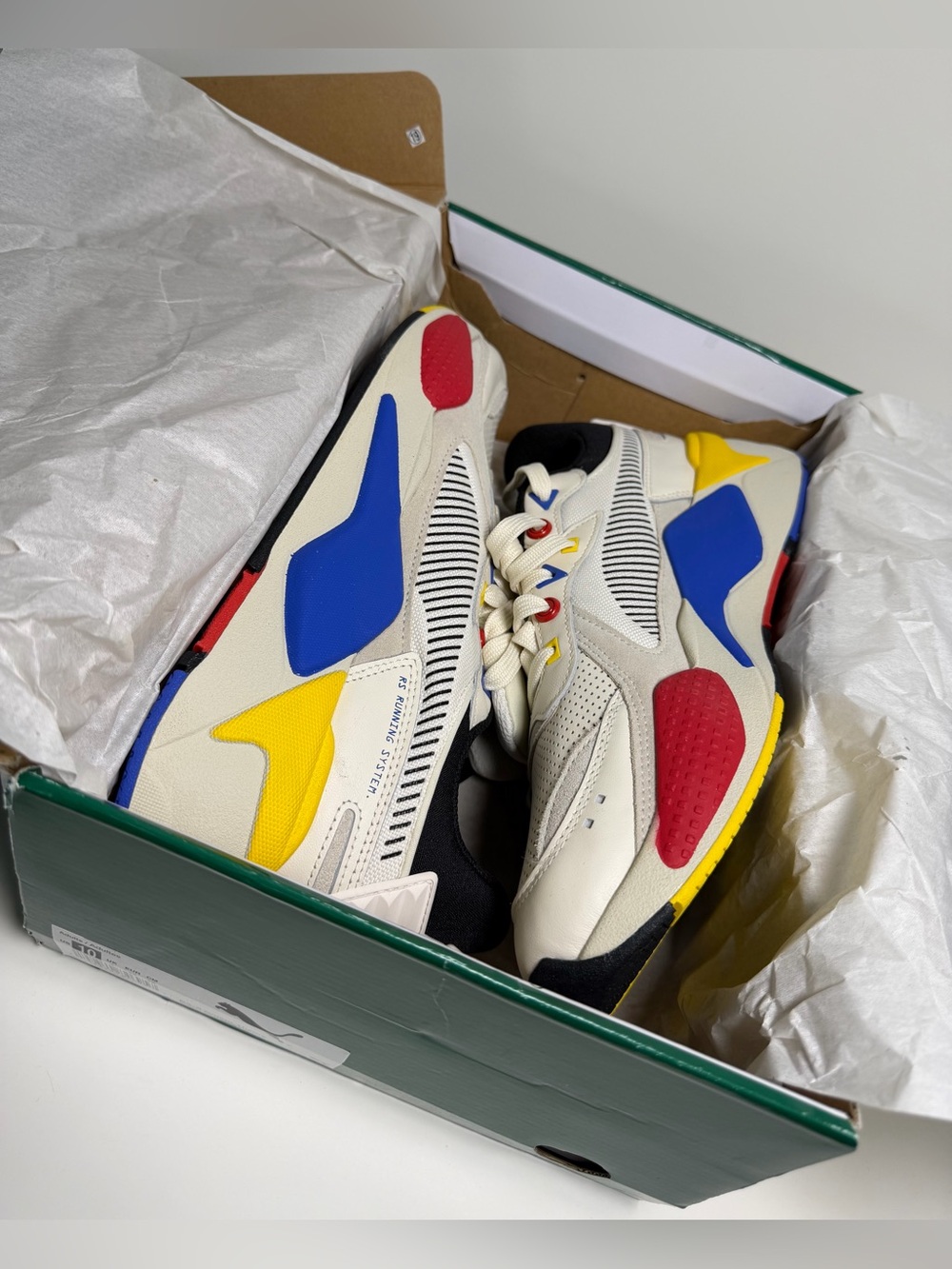 Puma RS-X Colour Theory Mens 10 Trainers Sneakers Athletic Shoes Red Blue Yellow